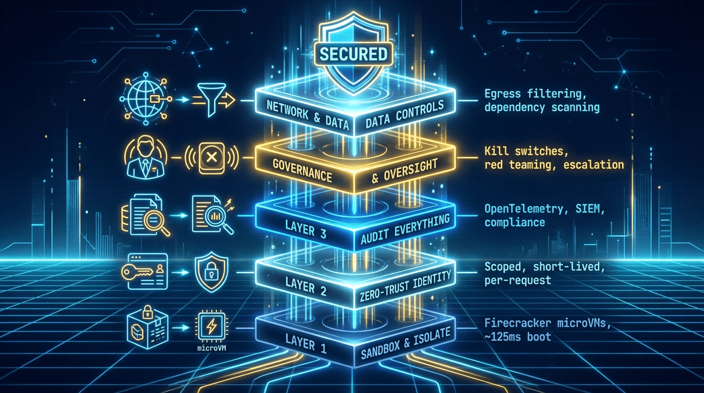 The five-layer security stack for AI agent execution already exists.