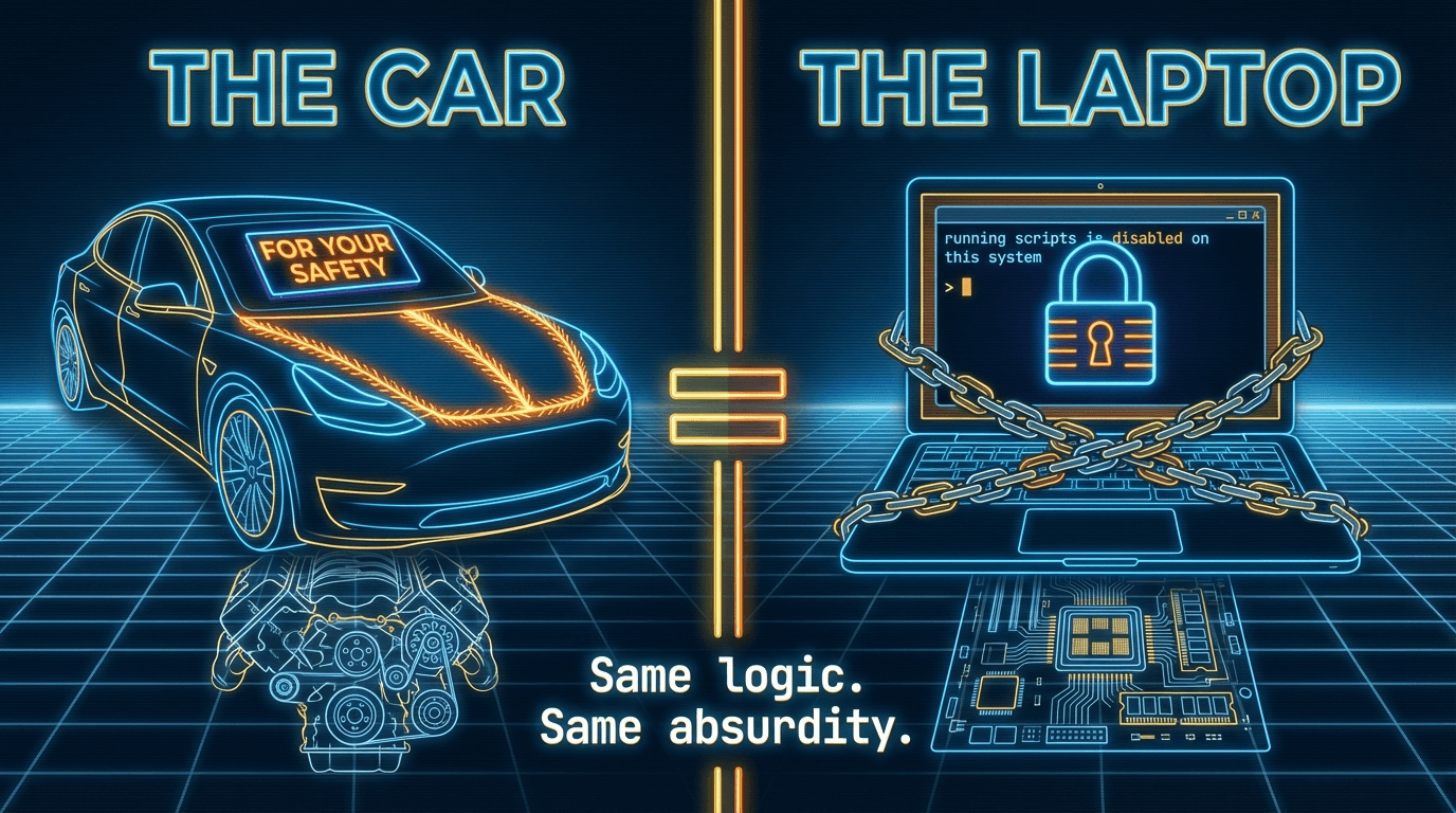 The laptop's most powerful capability, deliberately disabled.